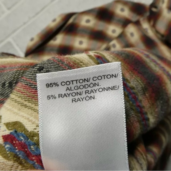 Lucky Brand Pearl Snap Shirt Adult XL Buffalo Plaid Southwest Button Up Western - Picture 3 of 6